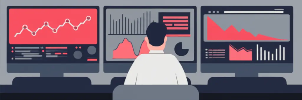Investor analyzing market trends during a crash