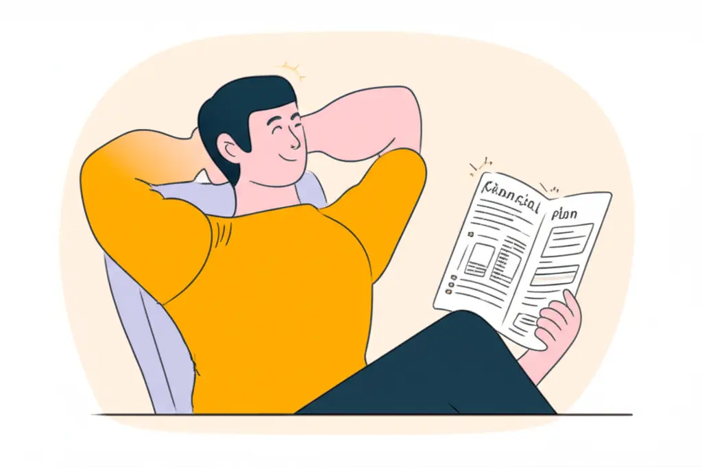 Person looking relaxed at a financial plan
