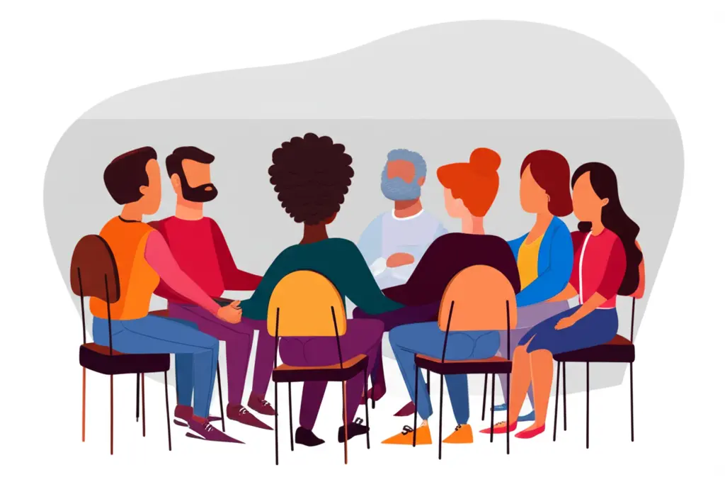 A support group sharing experiences