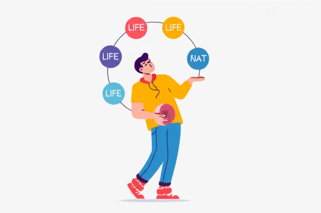 Person juggling life's responsibilities