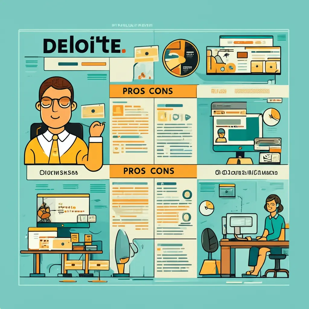 A hand-drawn chart comparing pros and cons of working at Deloitte and Goldman Sachs