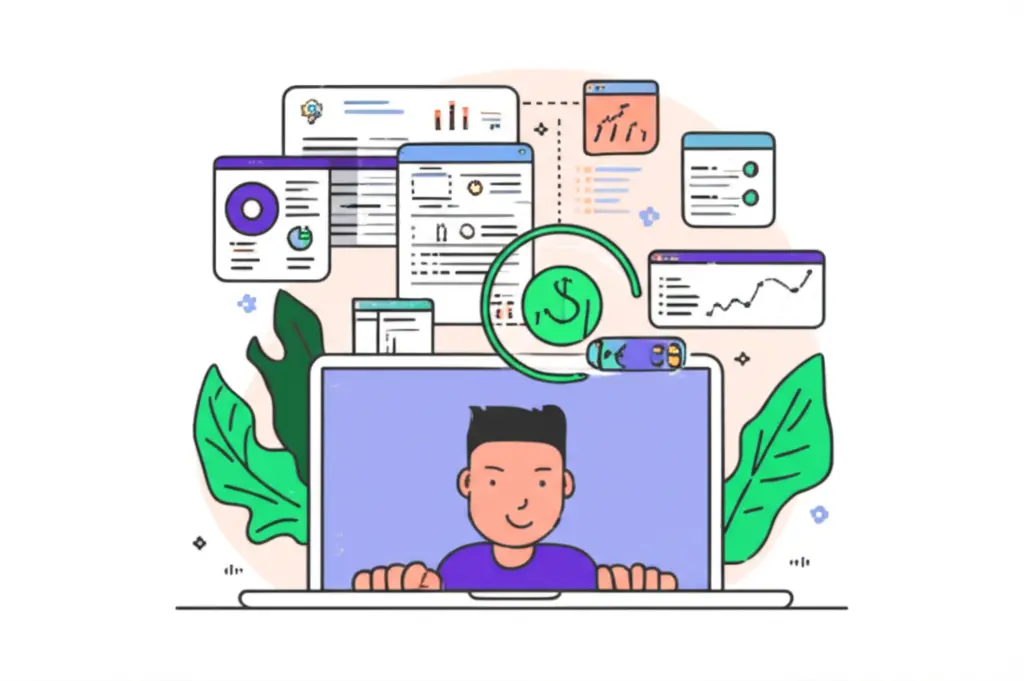 Person working on financial data
