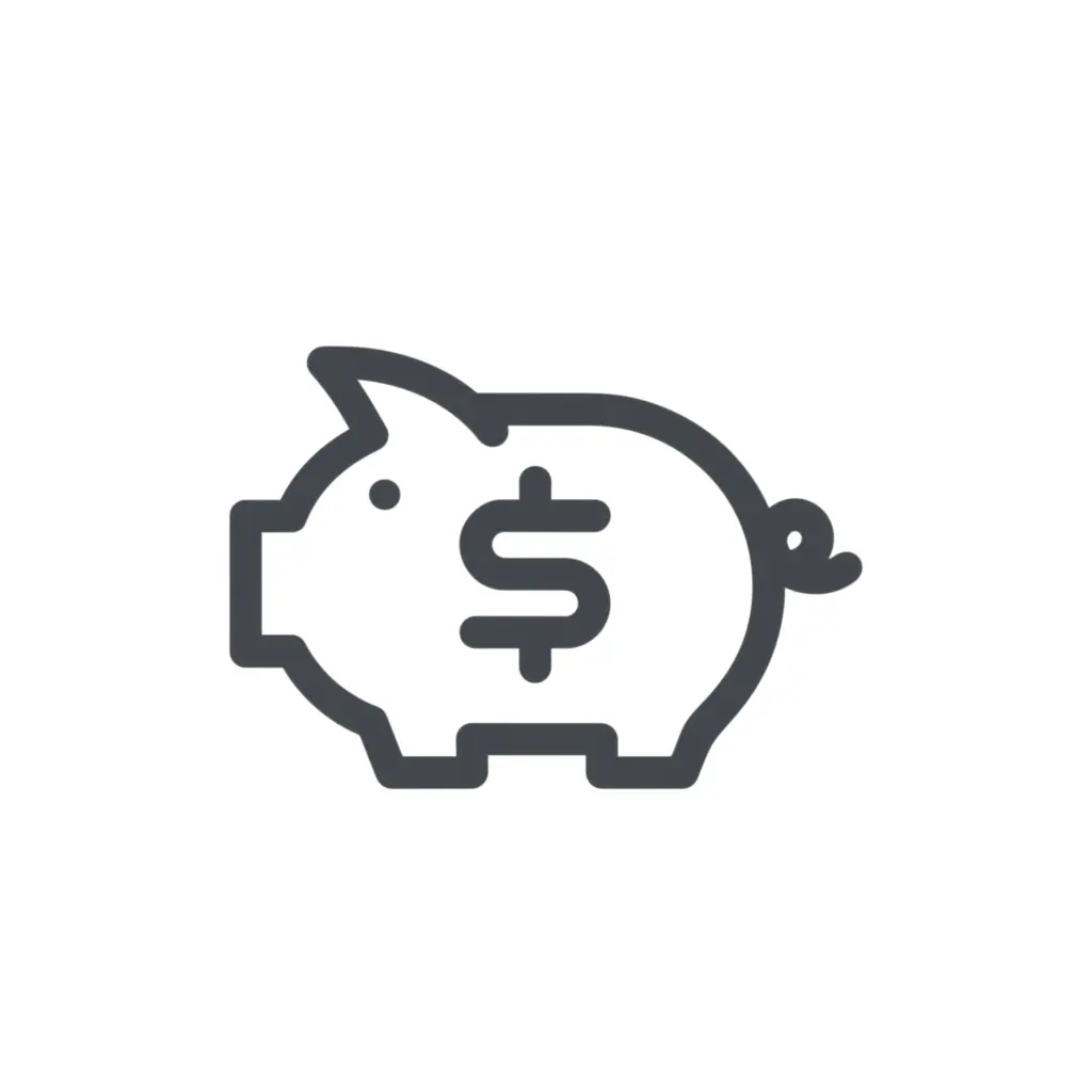 Piggy bank savings representation