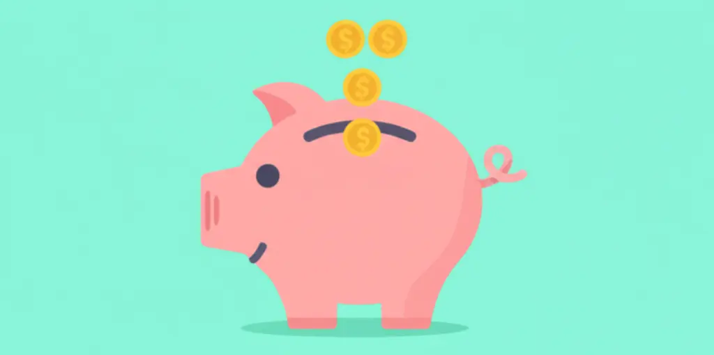 Piggy bank being filled