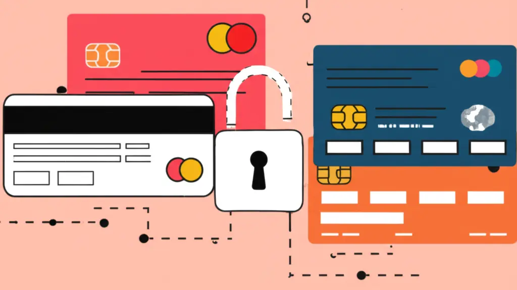 Secure credit cards with padlock