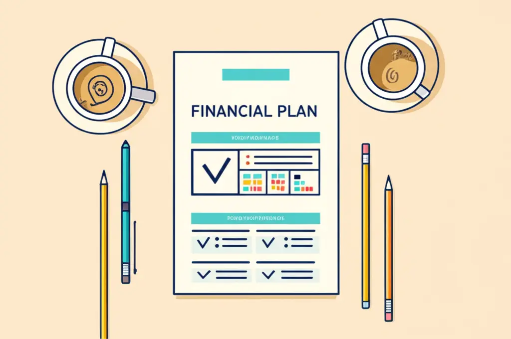Financial plan sheet on a desk