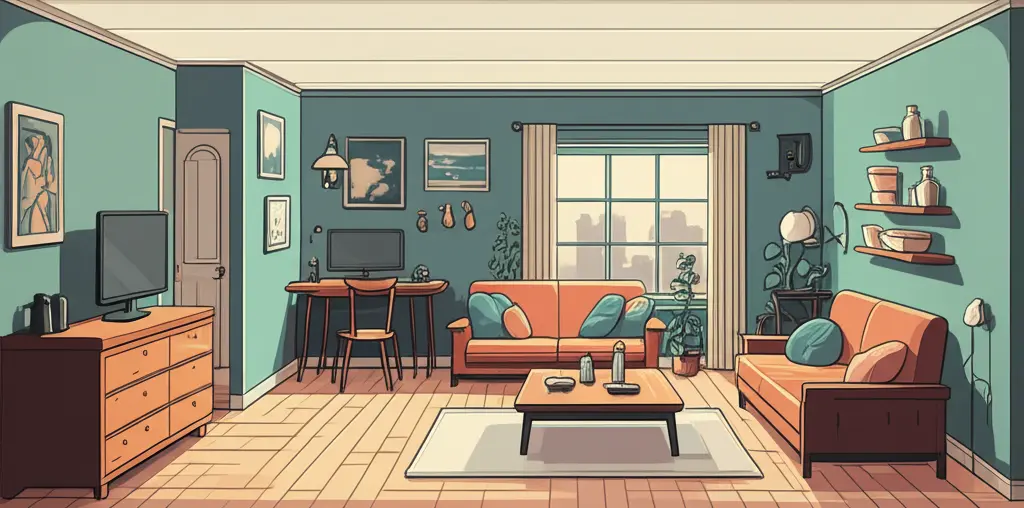 Comfortable house interior with furniture
