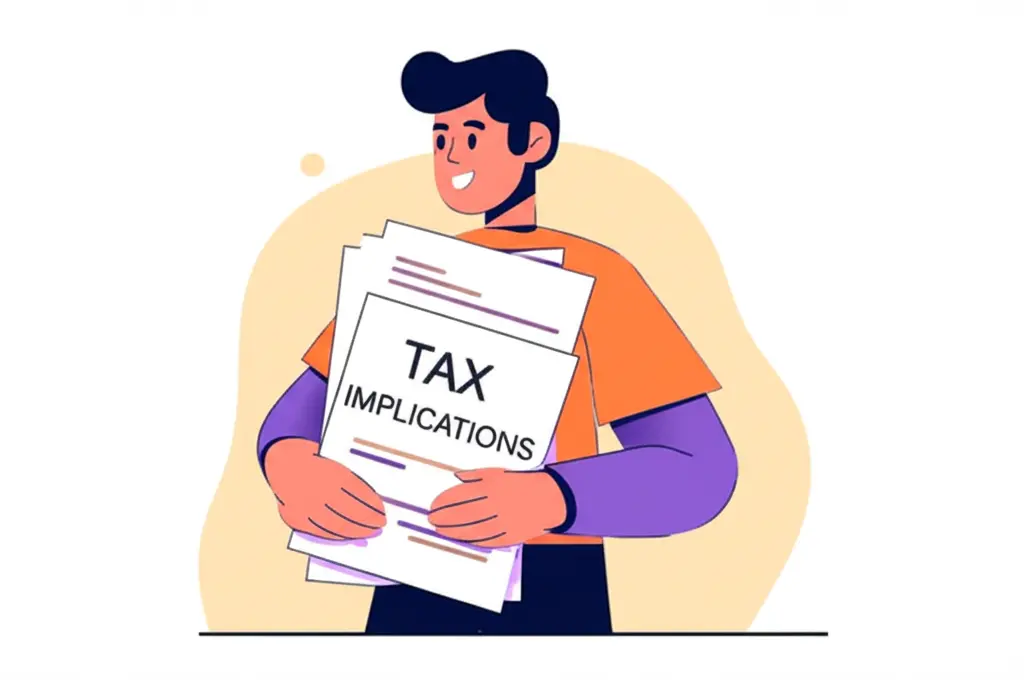 Person reviewing tax implications