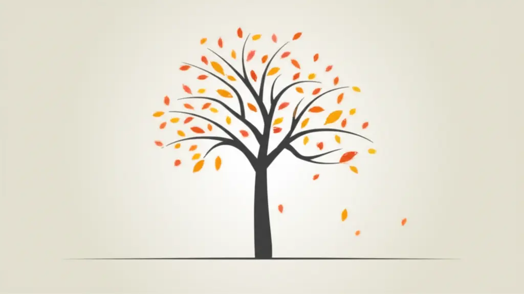 A tree shedding leaves, representing the process of letting go of old habits