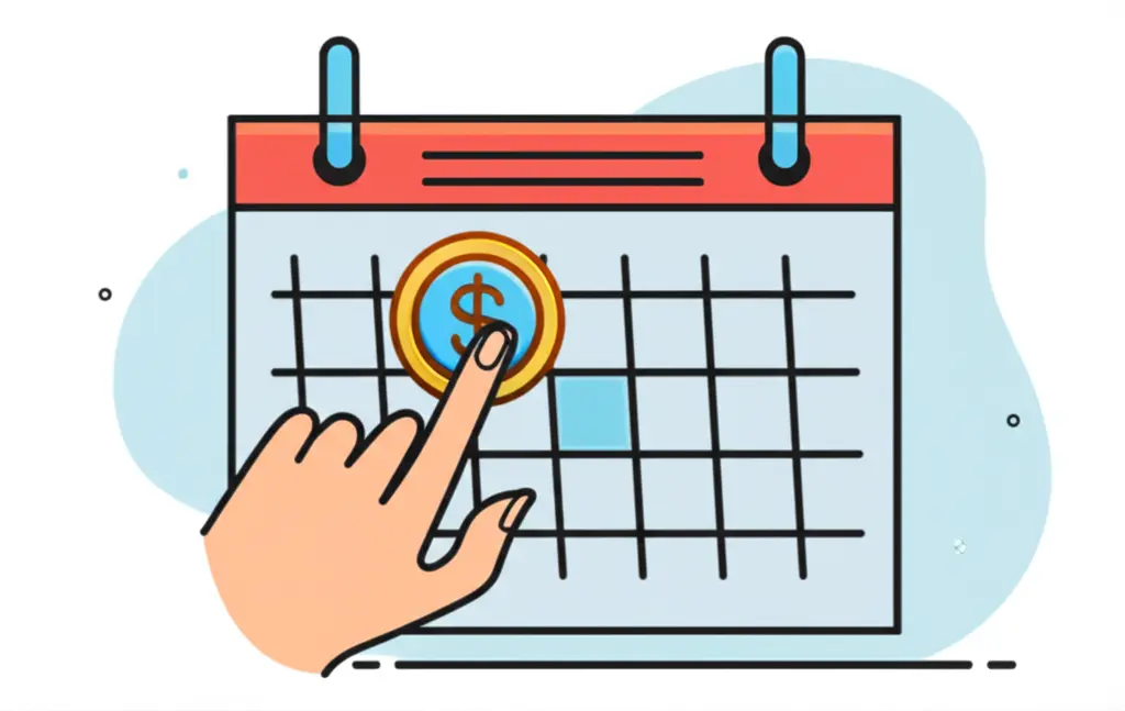 Person adding a payment to a calendar