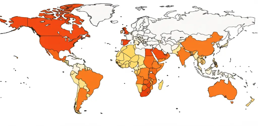 Hand-drawn world map highlighting key trading regions