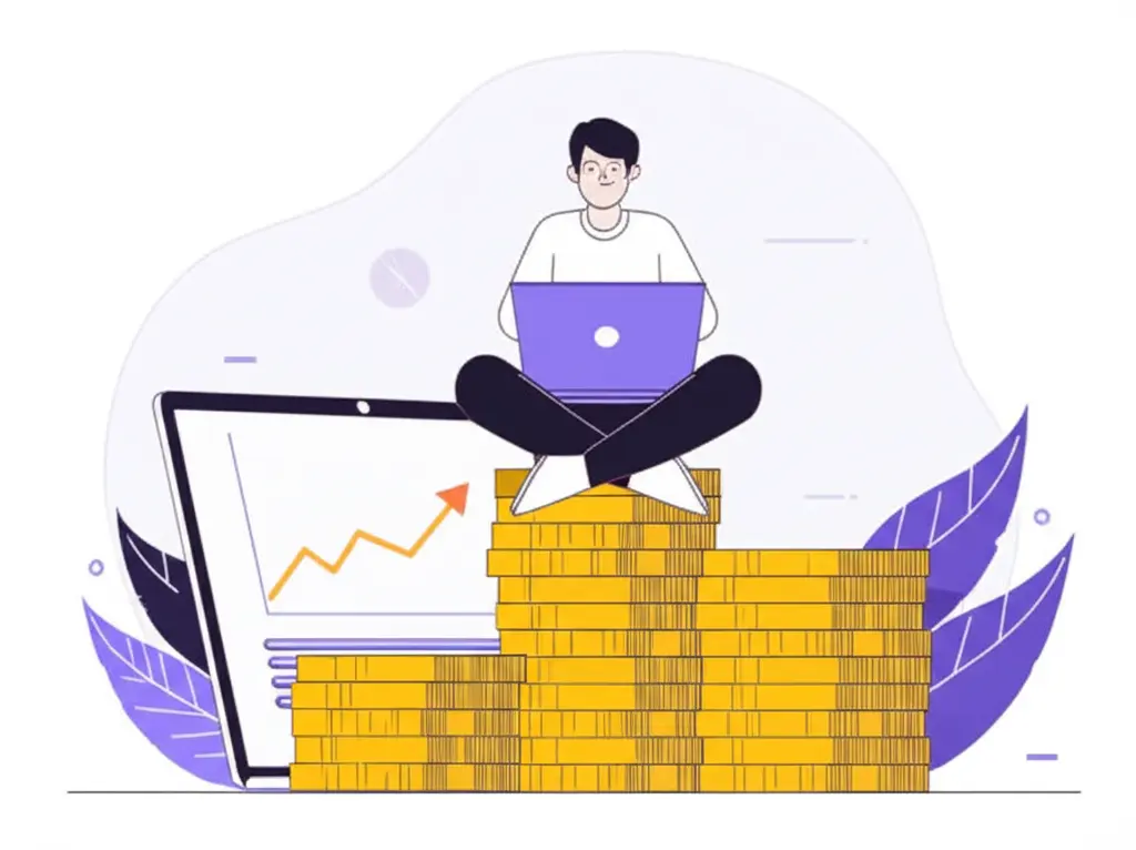 Person analyzing investment growth chart