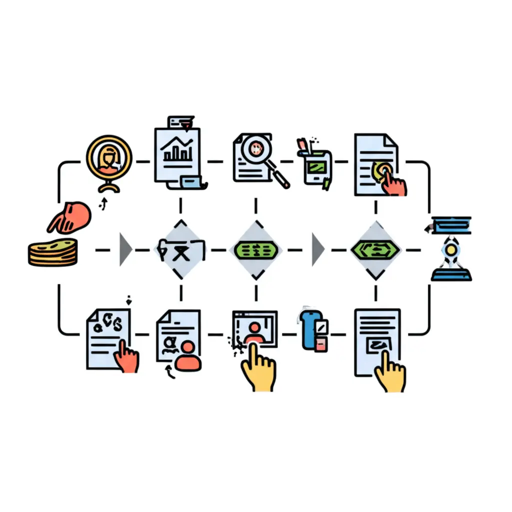 Flowchart of stock transaction steps