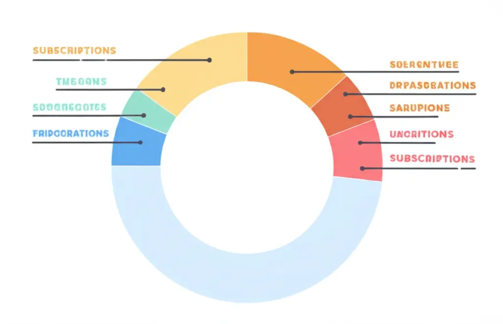 Pie chart highlighting subscription costs