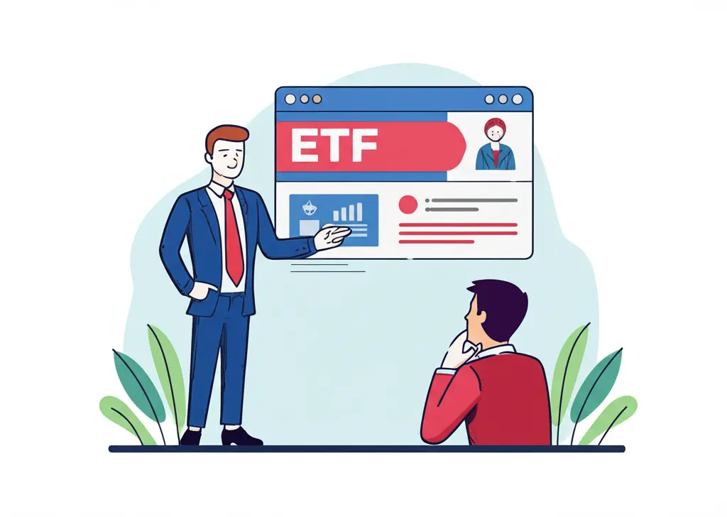 A financial advisor explaining ETF benefits