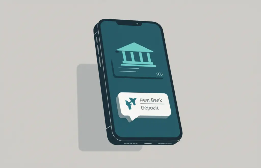 Notification about a new bank deposit on a phone
