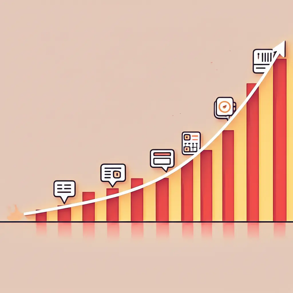 A chart showing the upward trend of dividend payouts