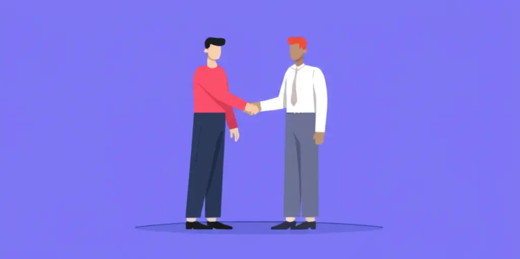 People shaking hands symbolizing successful resolution