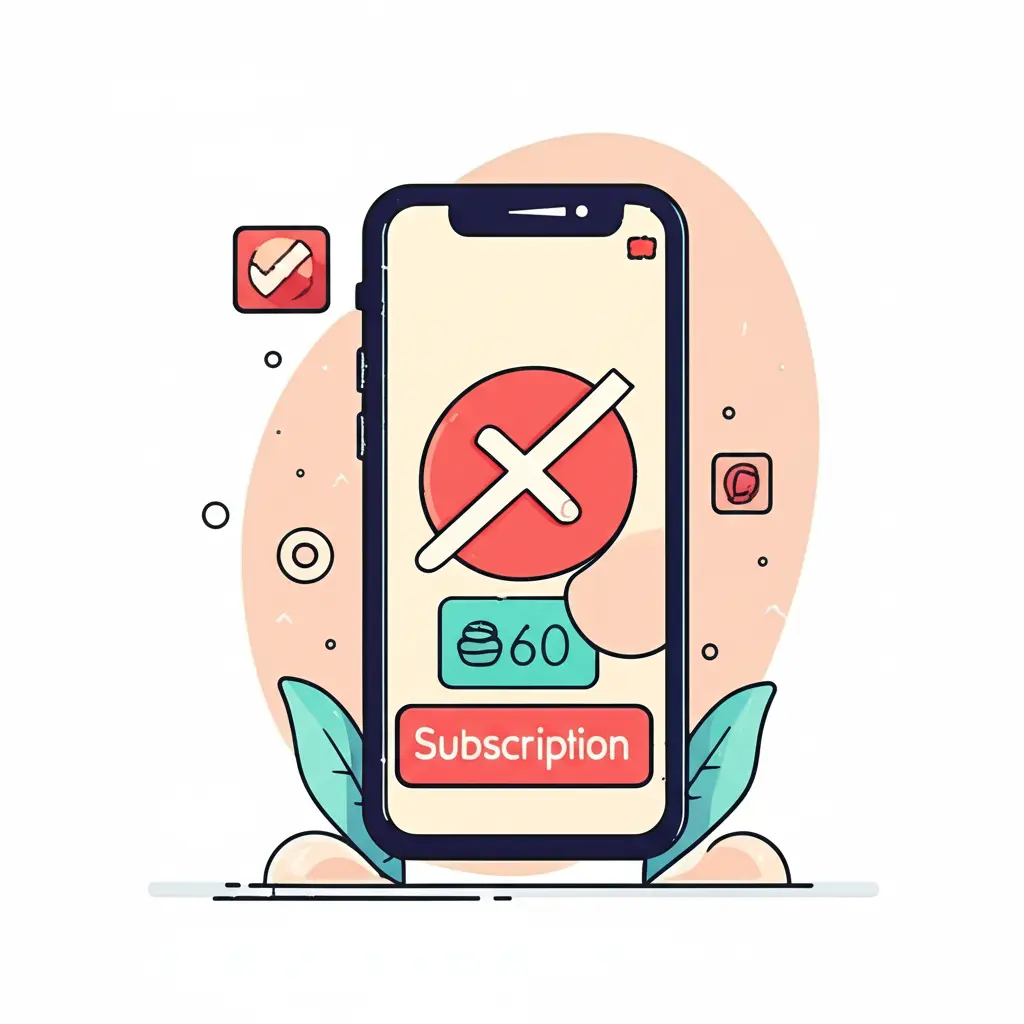 Person canceling subscription on a mobile app