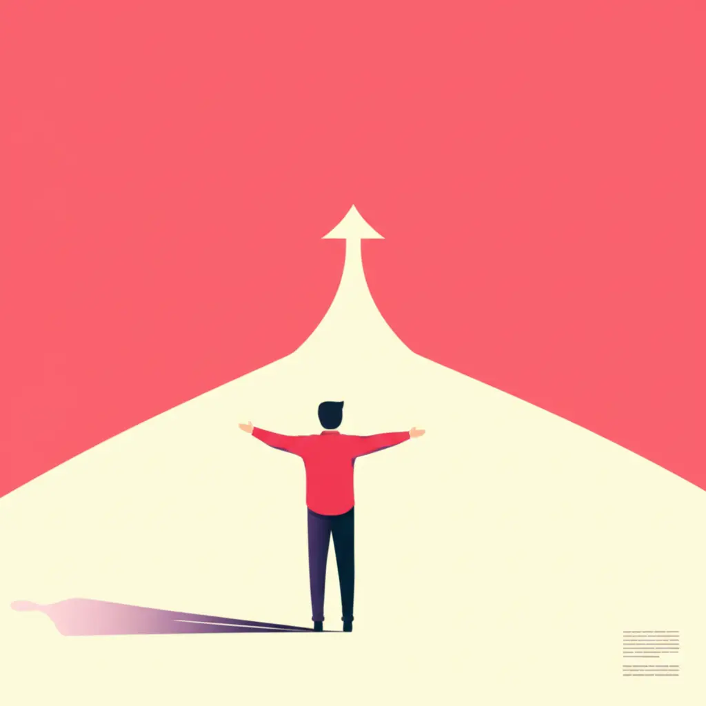 A person standing at a crossroads, choosing a path towards fulfillment