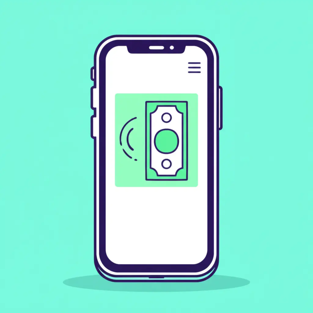 Mobile phone displaying a secure money transfer app