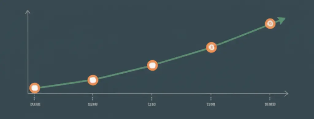 Graph of salary growth over time