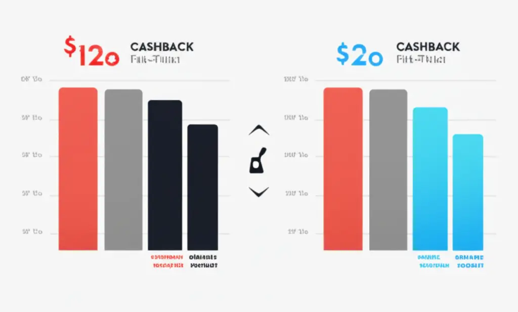 Cashback percentage comparison infographic