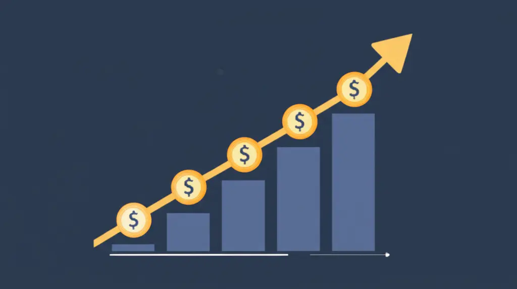 Minimalistic graph or chart showing growth in an insurance career