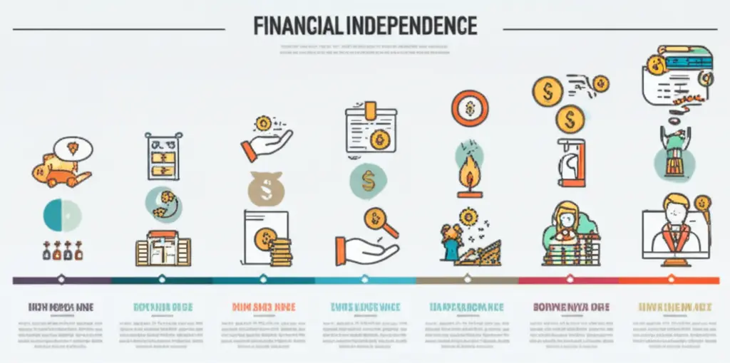 Steps towards financial independence infographic