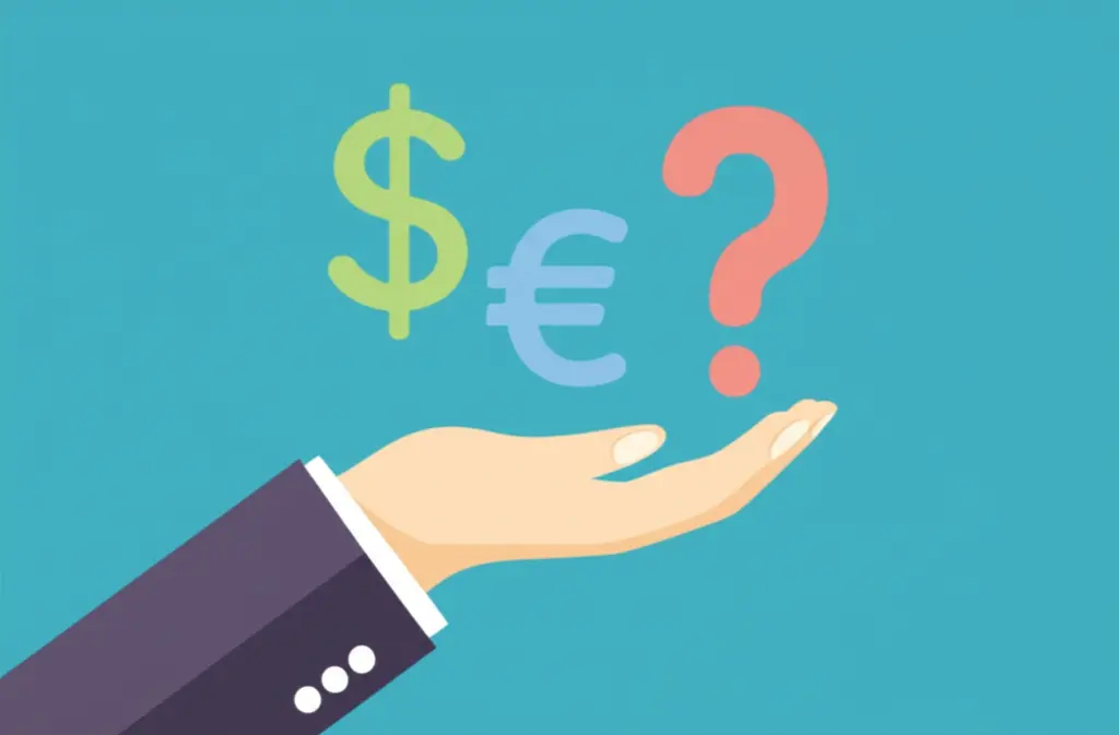 Illustration of a person juggling financial symbols