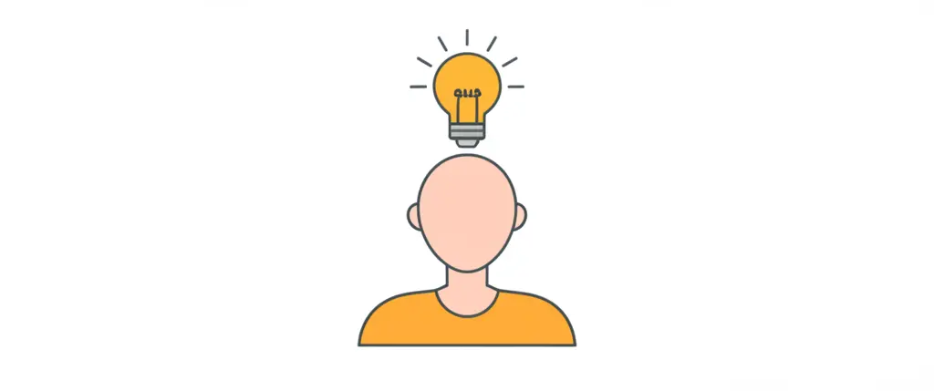 Lightbulb moment illustration over a person's head symbolizing smart subscription management.