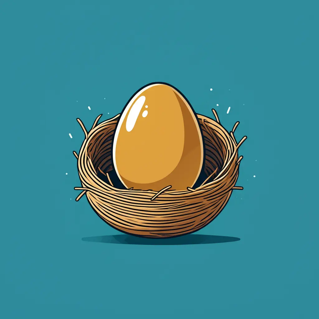 Golden egg symbolizing a safe investment strategy.