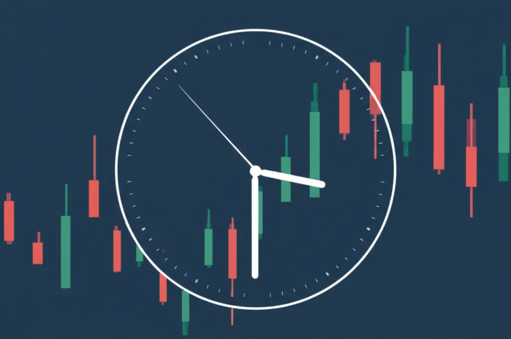 Clock with a stock market backdrop