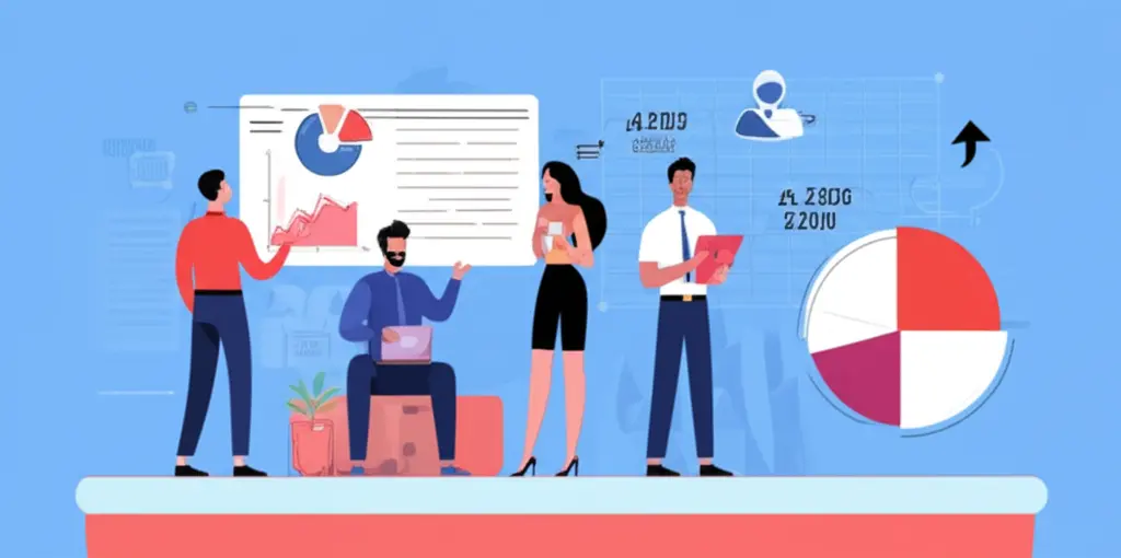 Modern investors using technology with financial graphs background
