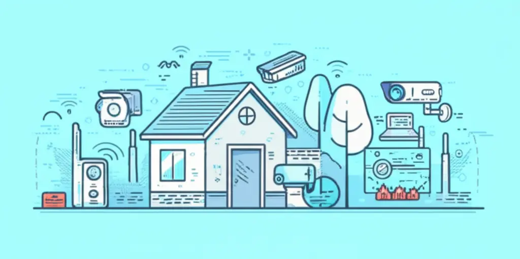 Illustration of a home security system