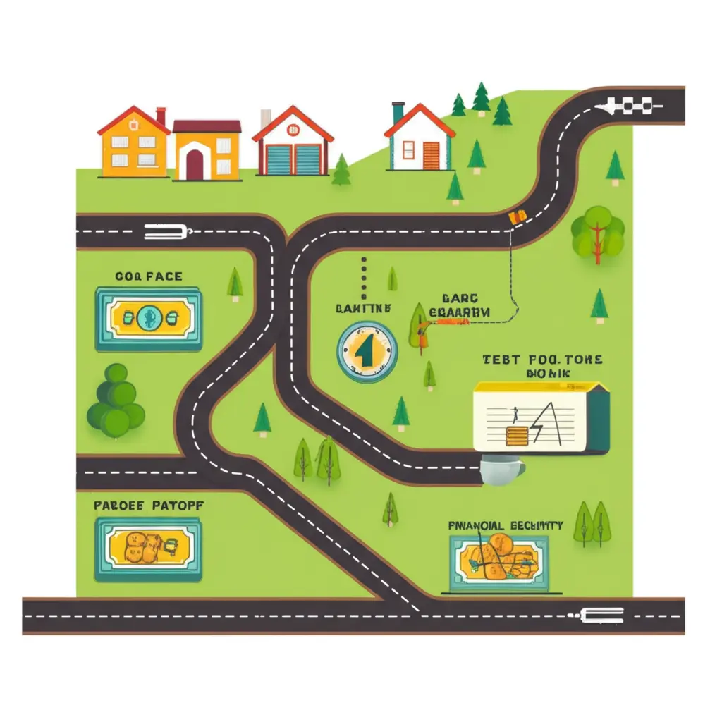 Road map with financial milestones