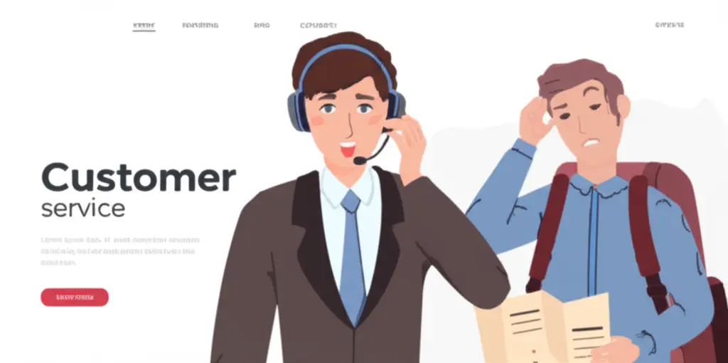 Customer service agent assisting traveler