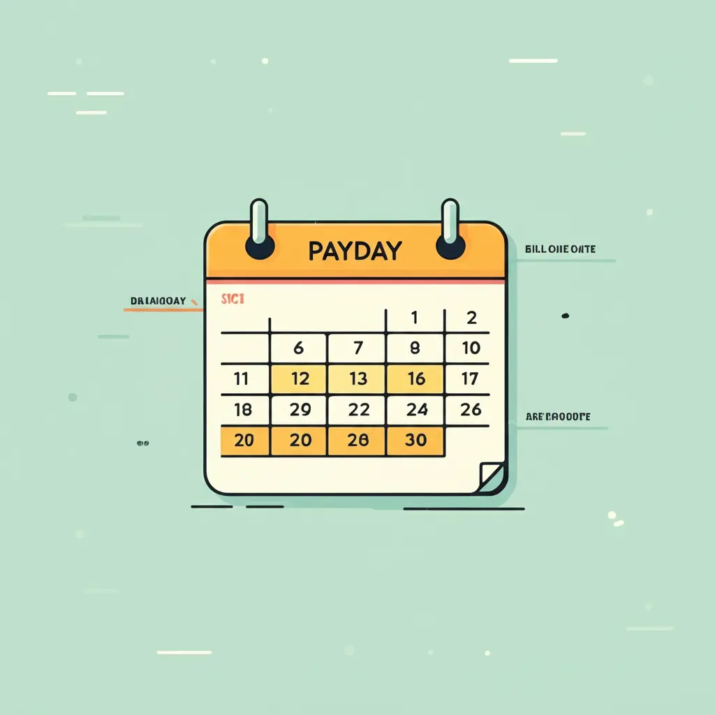 Calendar with financial dates highlighted