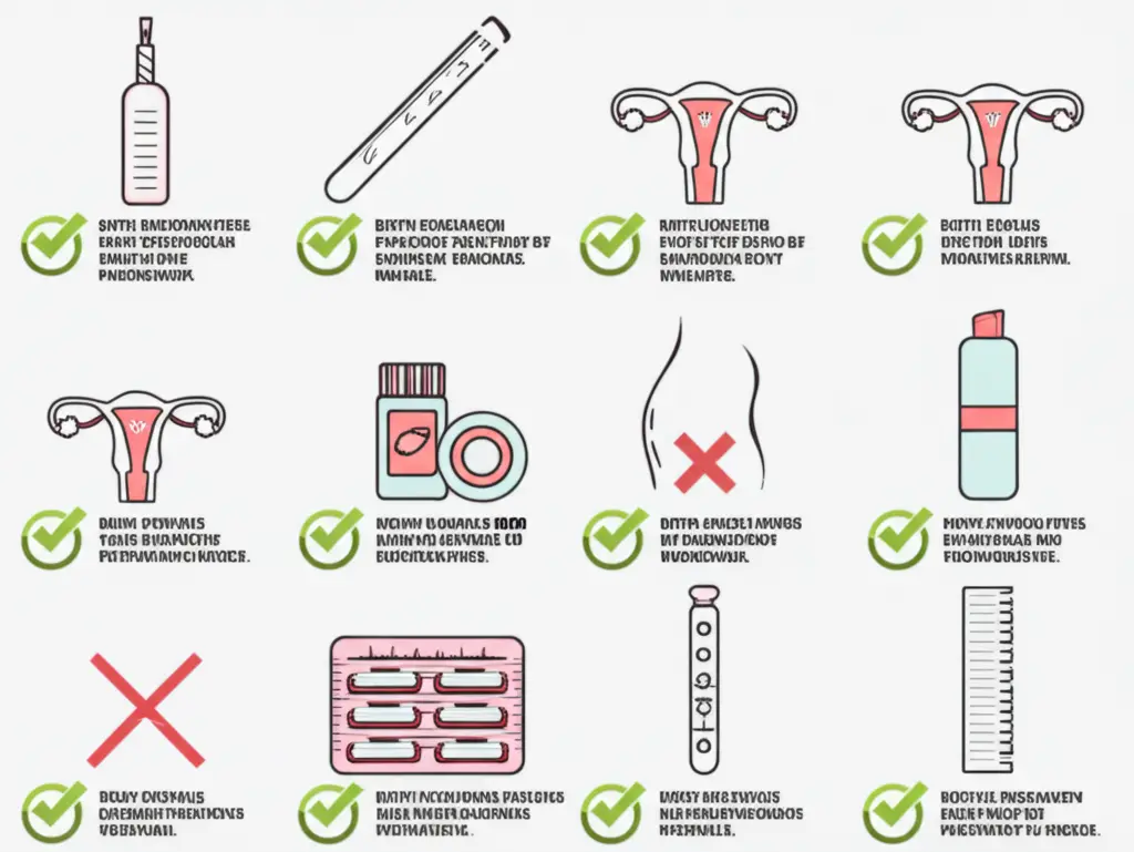 An infographic-style illustration showing different types of contraceptives with a check or cross signifying coverage