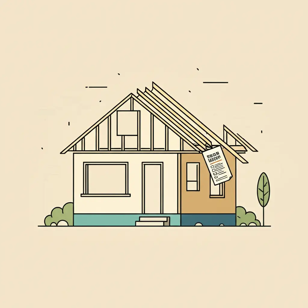 House under construction with repair permit