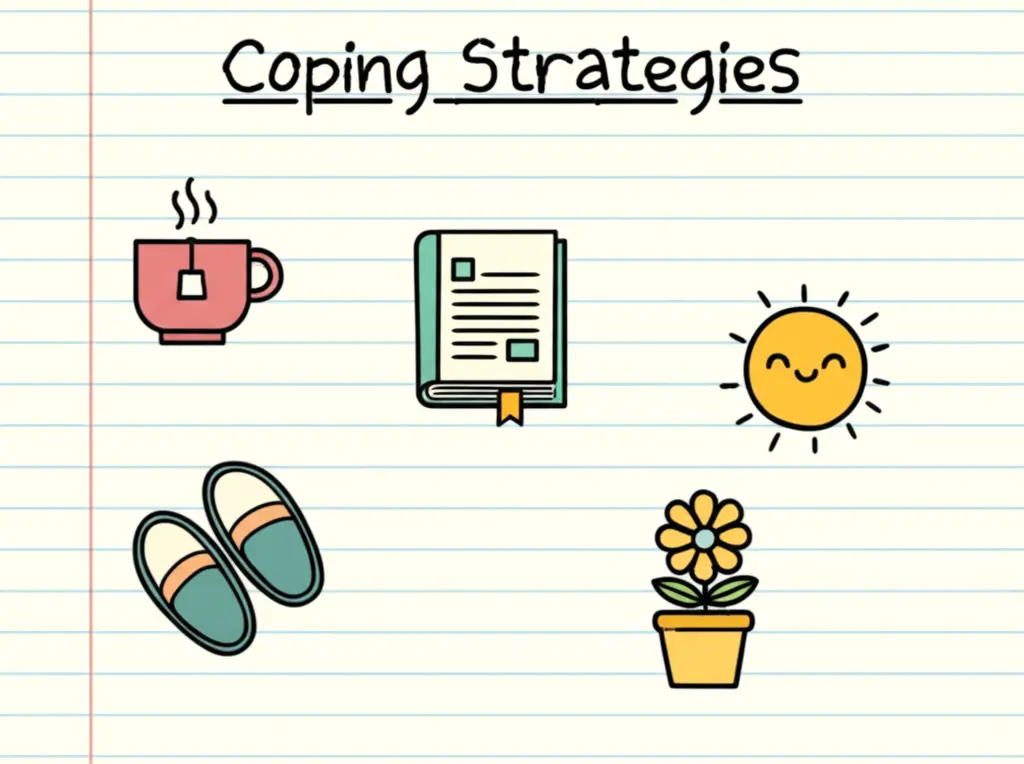 Notebook with coping strategies