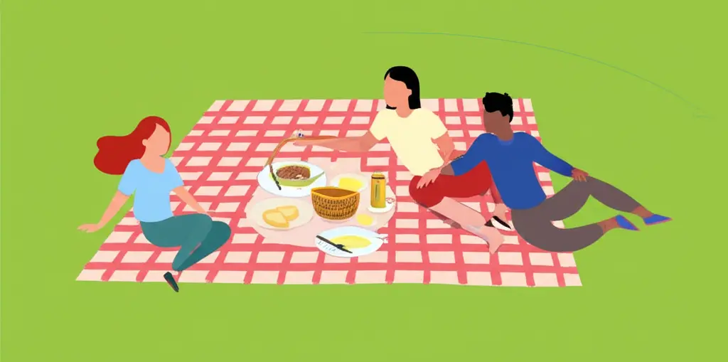 A family enjoying a picnic, feeling safe and relaxed.