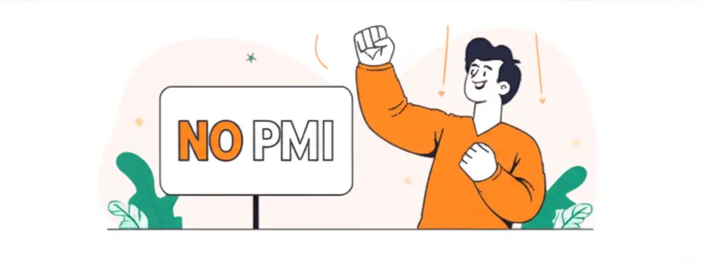 Person celebrating with a 'No PMI' sign
