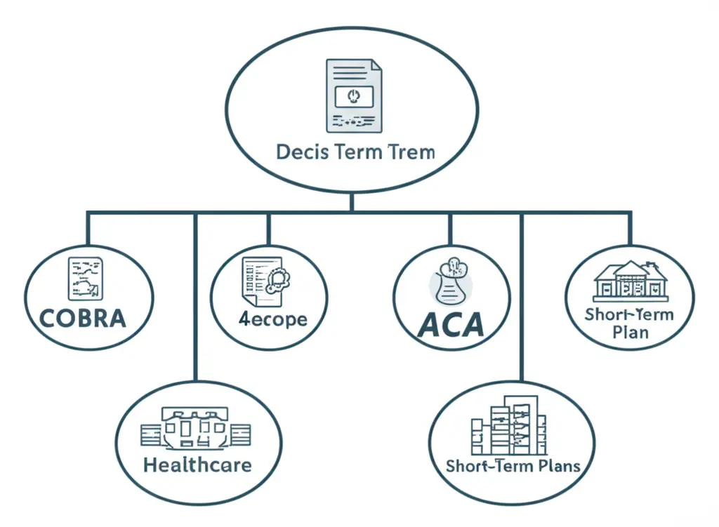 Decision tree of healthcare coverage options.