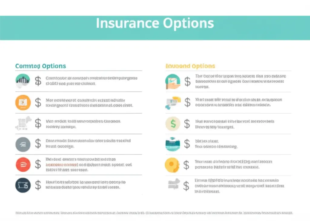 A simplistic, modern chart comparing insurance options.