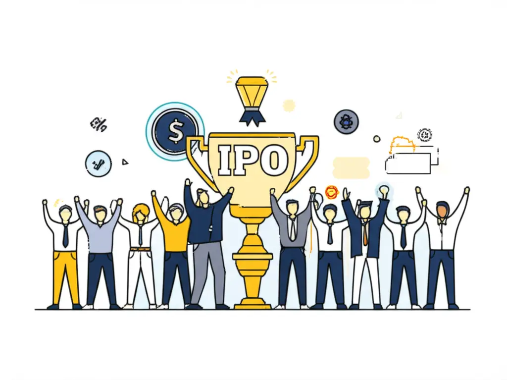 Investors celebrating IPO success