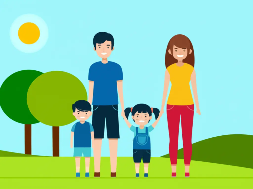 A happy family enjoying a sunny day in a park, representing peace of mind through insurance.
