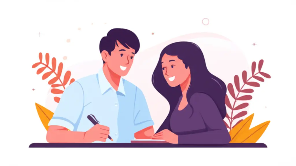 Couple signing home buying documents
