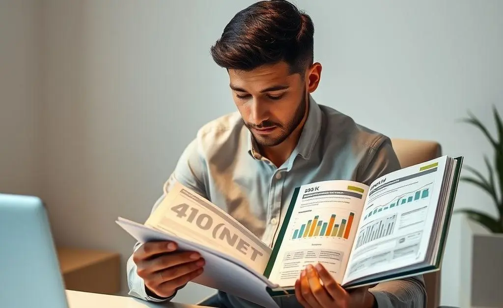 Sarah analyzing her 401(k) options