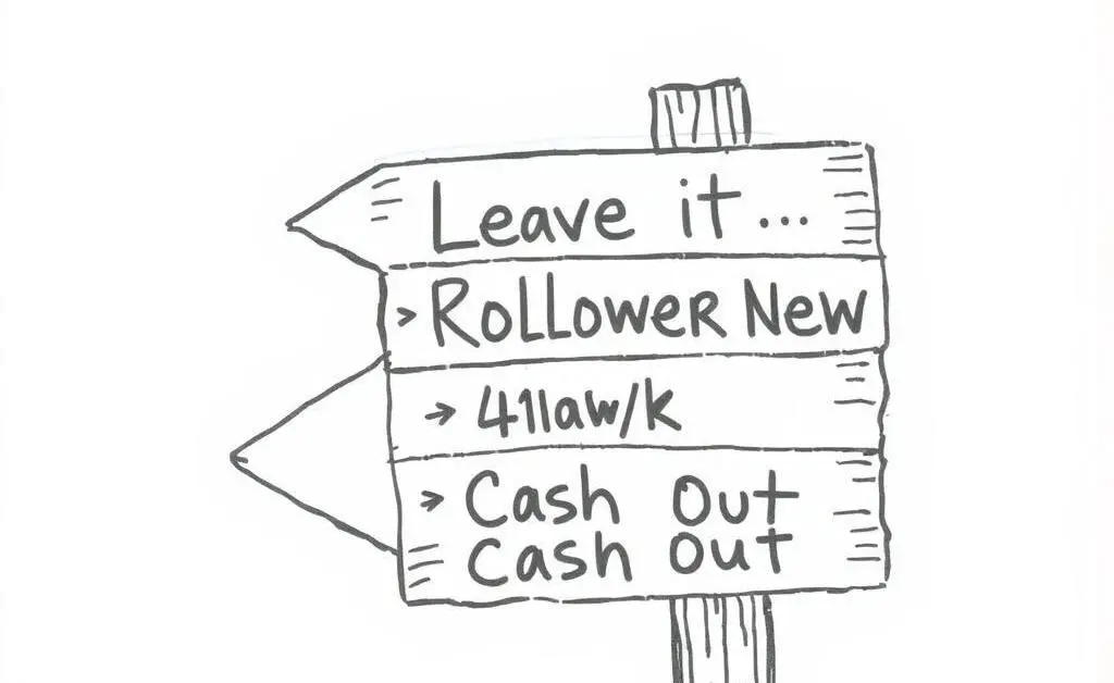 A signpost pointing to various 401(k) options